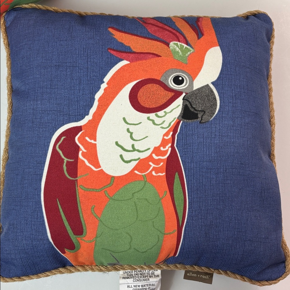 Allen+Roth set of 2 parrot pillows, NWOT